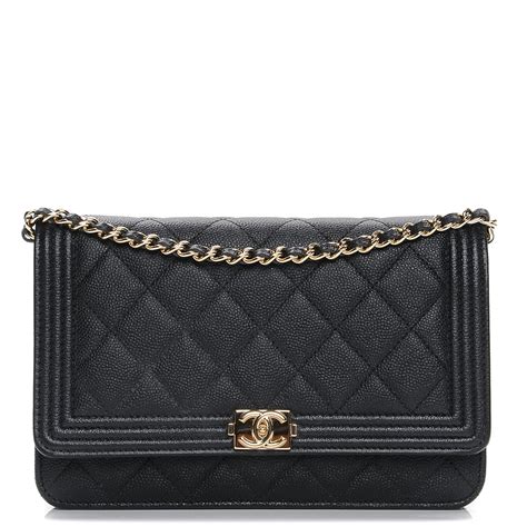 chanel boy wallet on chain black caviar